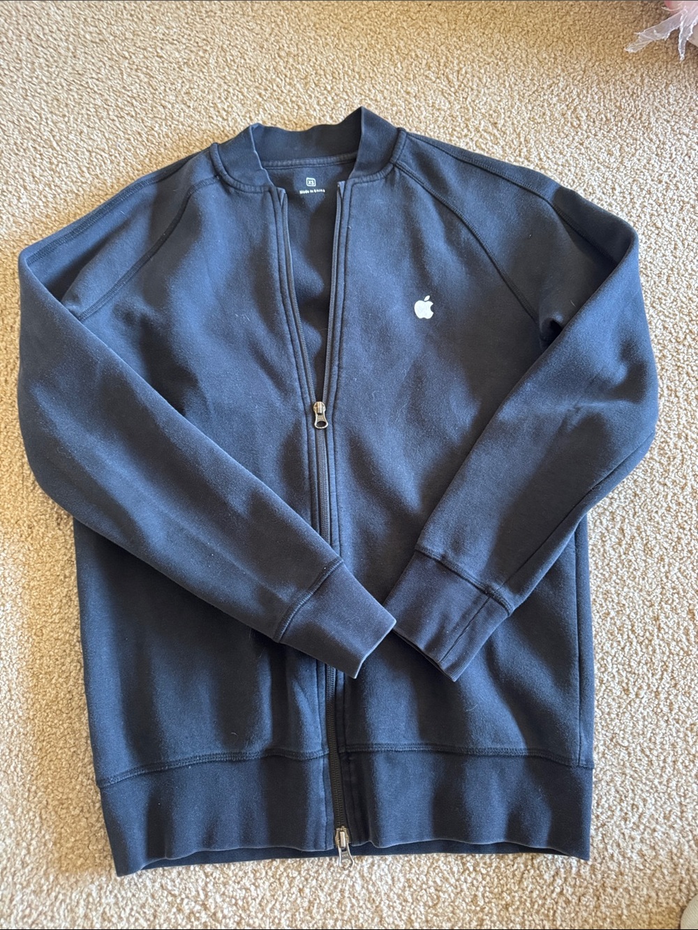 Apple Men's Navy Zip-Up Jacket with White Logo
